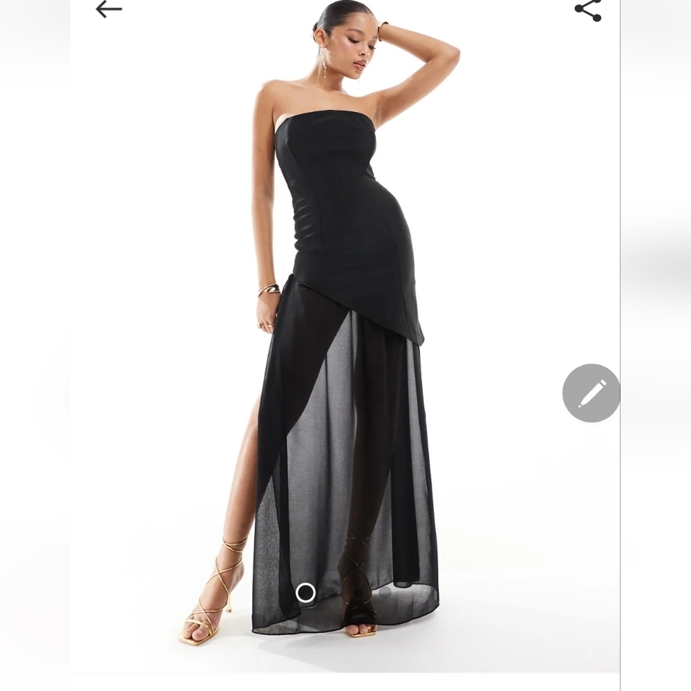 Women's Black Sheer Maxi Skirt